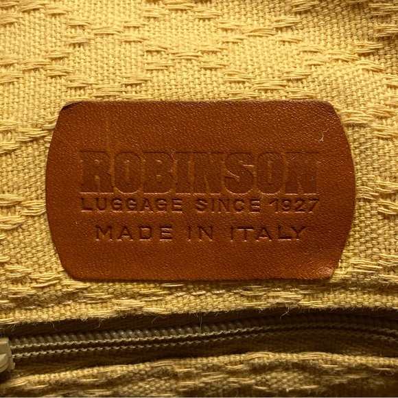 ROBINSON LUGGAGE SINCE 1927 MADE IN ITALY Traveler Duffle Bag Brown Khaki - Picture 7 of 9